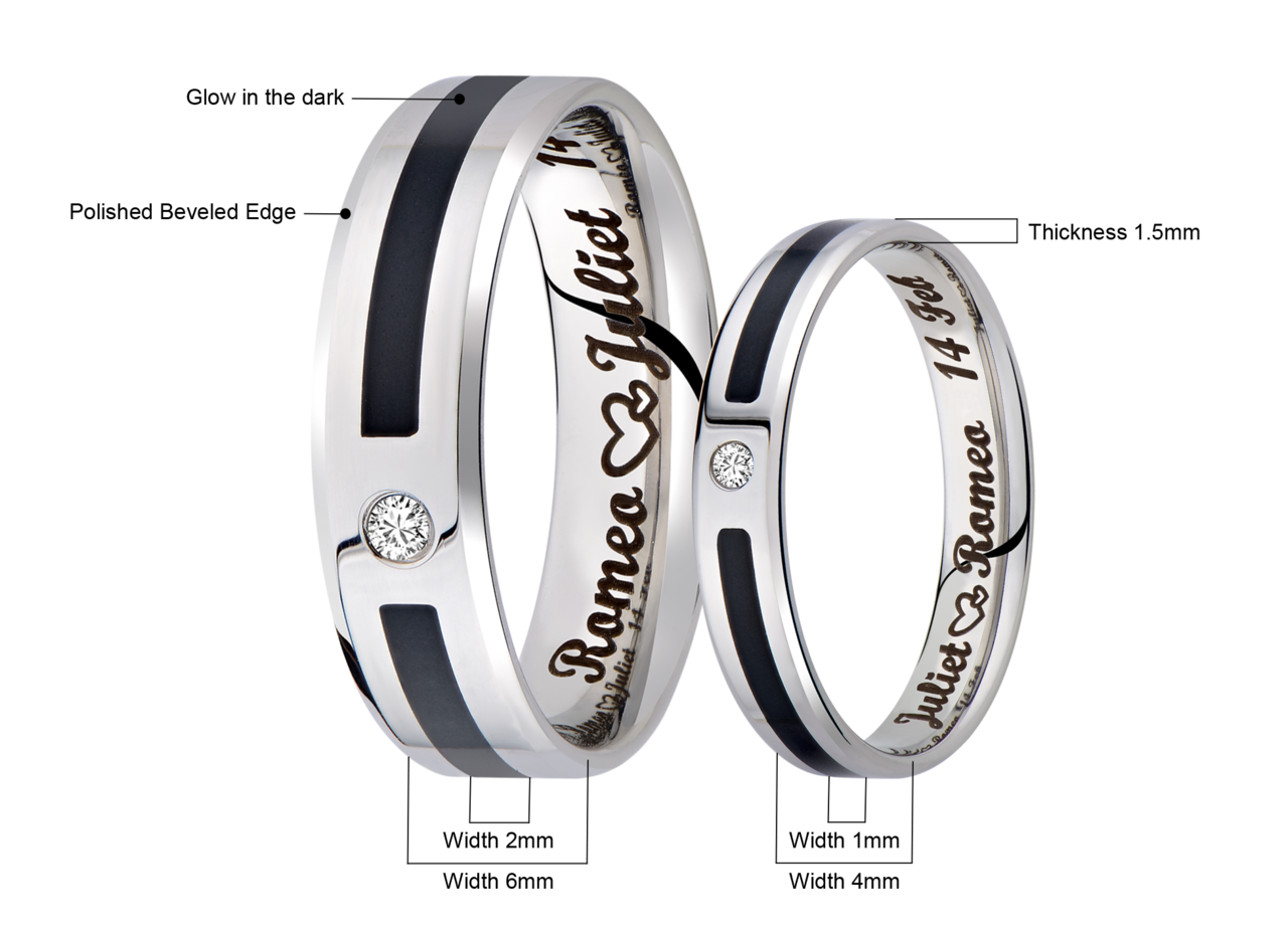 Glow in the online dark couple rings