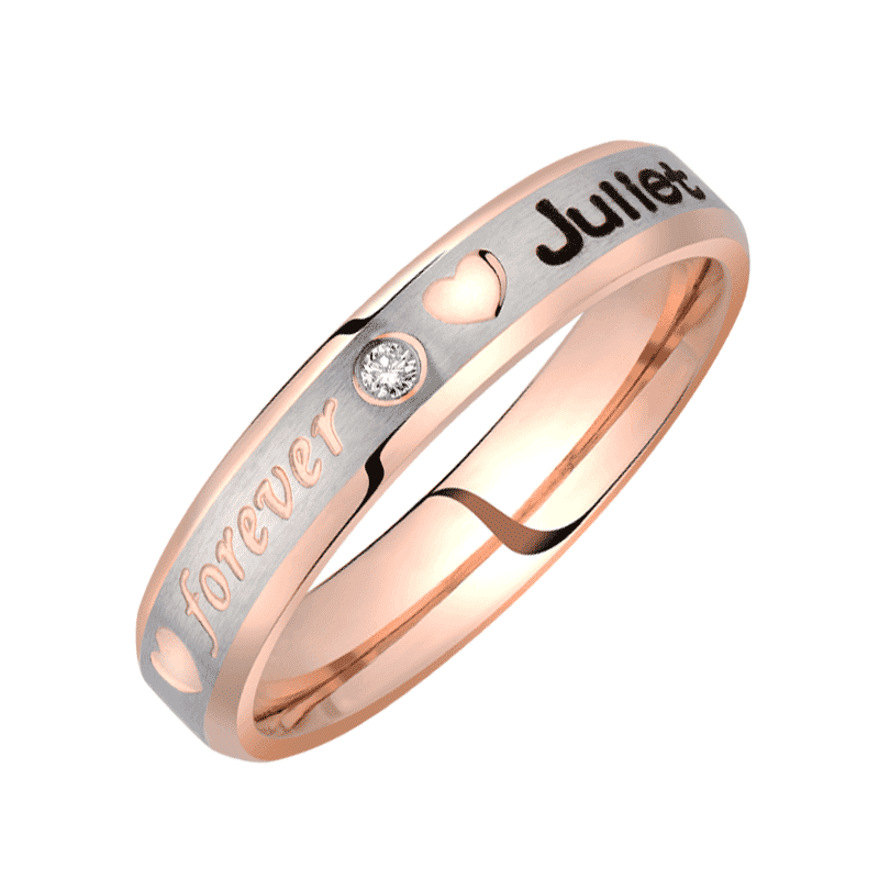 customized silver ring with name